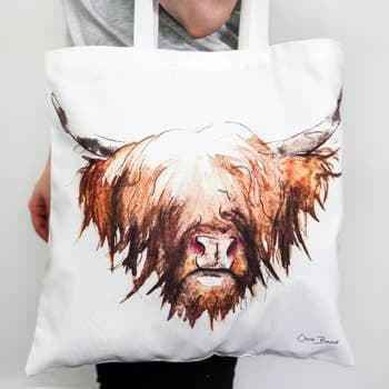 Luxury Tote Bag, Highland Cow