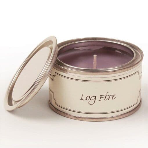 Log Fire Paint Pot Candle